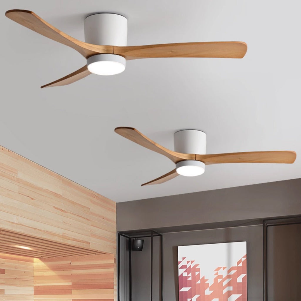 Ventilateur de plafond nordique en bois Ezra avec lumière - Neutralighting
