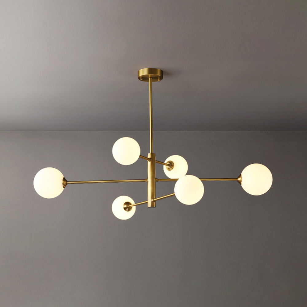 Truva Lustre Bulle Moderne. Cuivre/Verre. Noir/Cuivre. Salon - Neutralighting