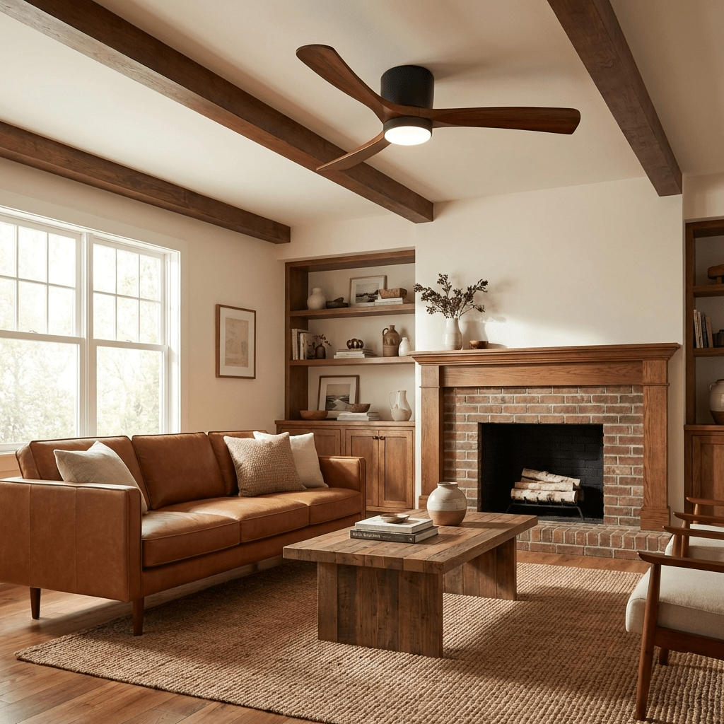Ventilateur de plafond nordique en bois Ezra avec lumière - Neutralighting