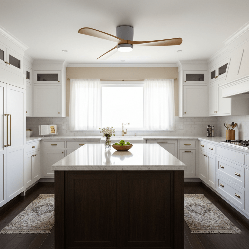 Ventilateur de plafond nordique en bois Ezra avec lumière - Neutralighting