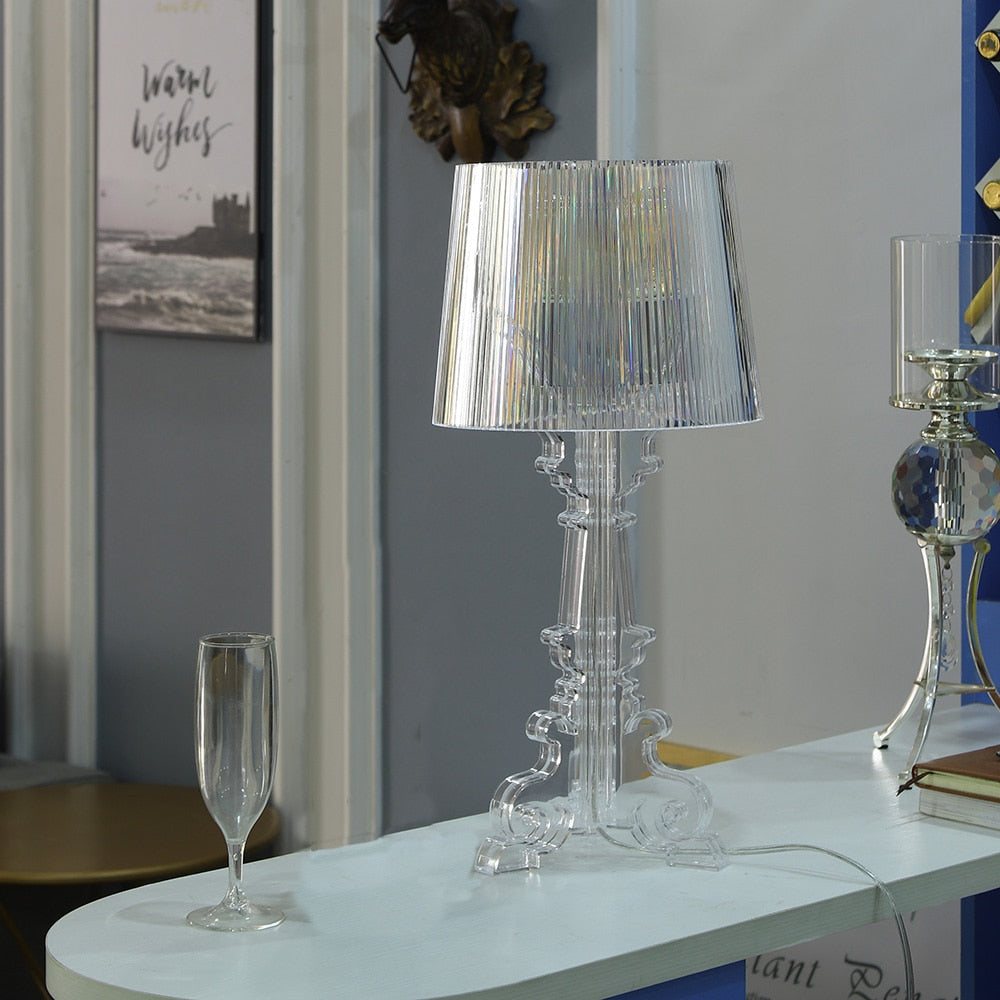 Kristy Lamp de Table Cylindre Moderne, Arcylique, Noir/Transparent, Salon - image 3 | Maison Opale