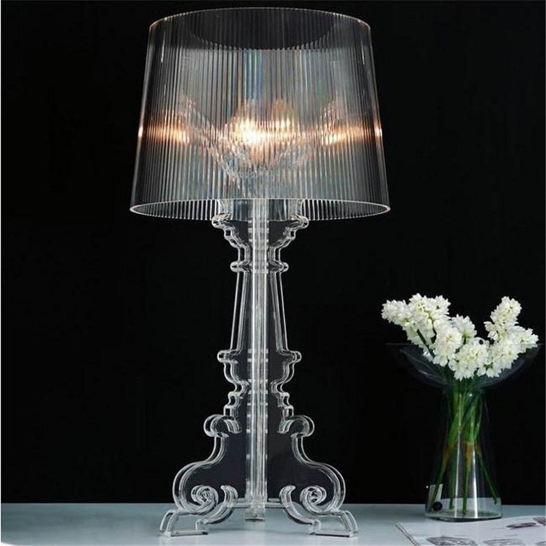 Kristy Lamp de Table Cylindre Moderne, Arcylique, Noir/Transparent, Salon - image 9 | Maison Opale