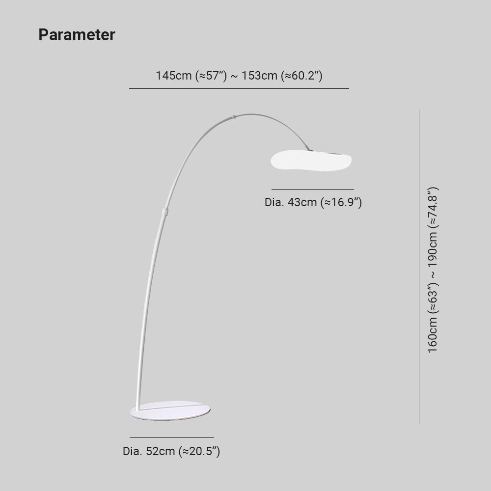 Aria Design Lampadaire Arc Simple Métal Blanc/Noir Salon - image 2 | Maison Opale