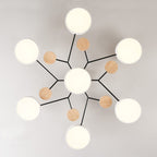 Arisha Plafonnier Rond Moderne, Métal/Bois, Blanc/Vert/Gris, Salon - image 11 | Maison Opale
