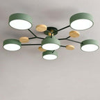 Arisha Plafonnier Rond Moderne, Métal/Bois, Blanc/Vert/Gris, Salon - image 16 | Maison Opale