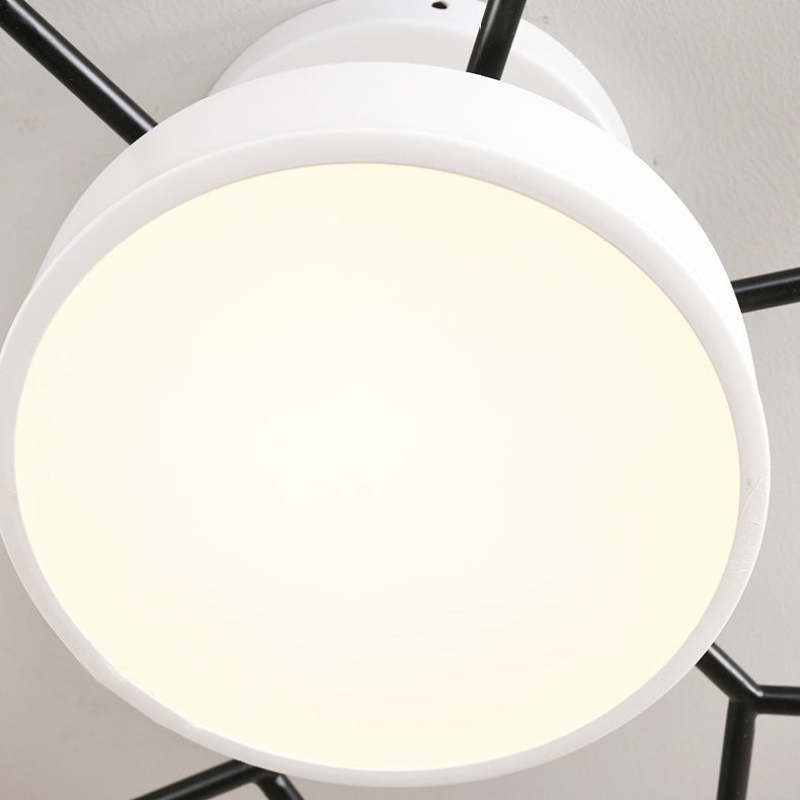 Arisha Plafonnier Rond Moderne, Métal/Bois, Blanc/Vert/Gris, Salon - image 18 | Maison Opale