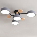 Arisha Plafonnier Rond Moderne, Métal/Bois, Blanc/Vert/Gris, Salon - image 24 | Maison Opale