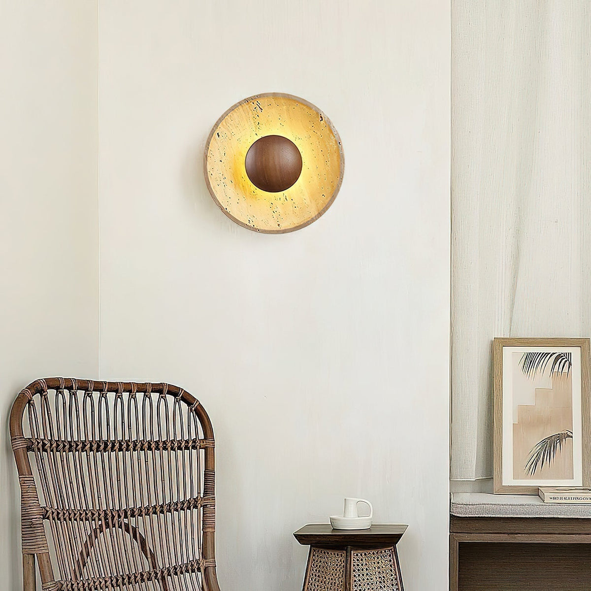 Aveny Applique Murale Sun en Travertin - image 3 | Maison Opale