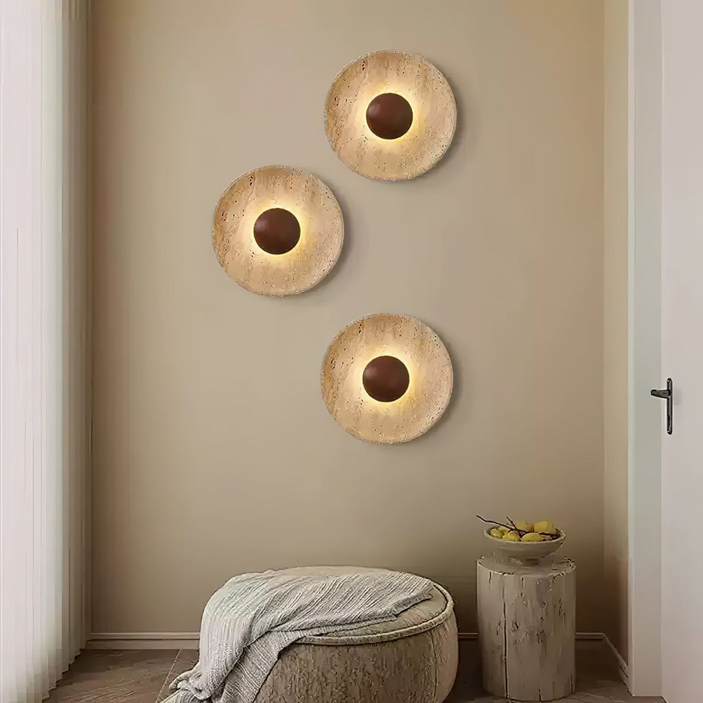 Aveny Applique Murale Sun en Travertin - image 7 | Maison Opale