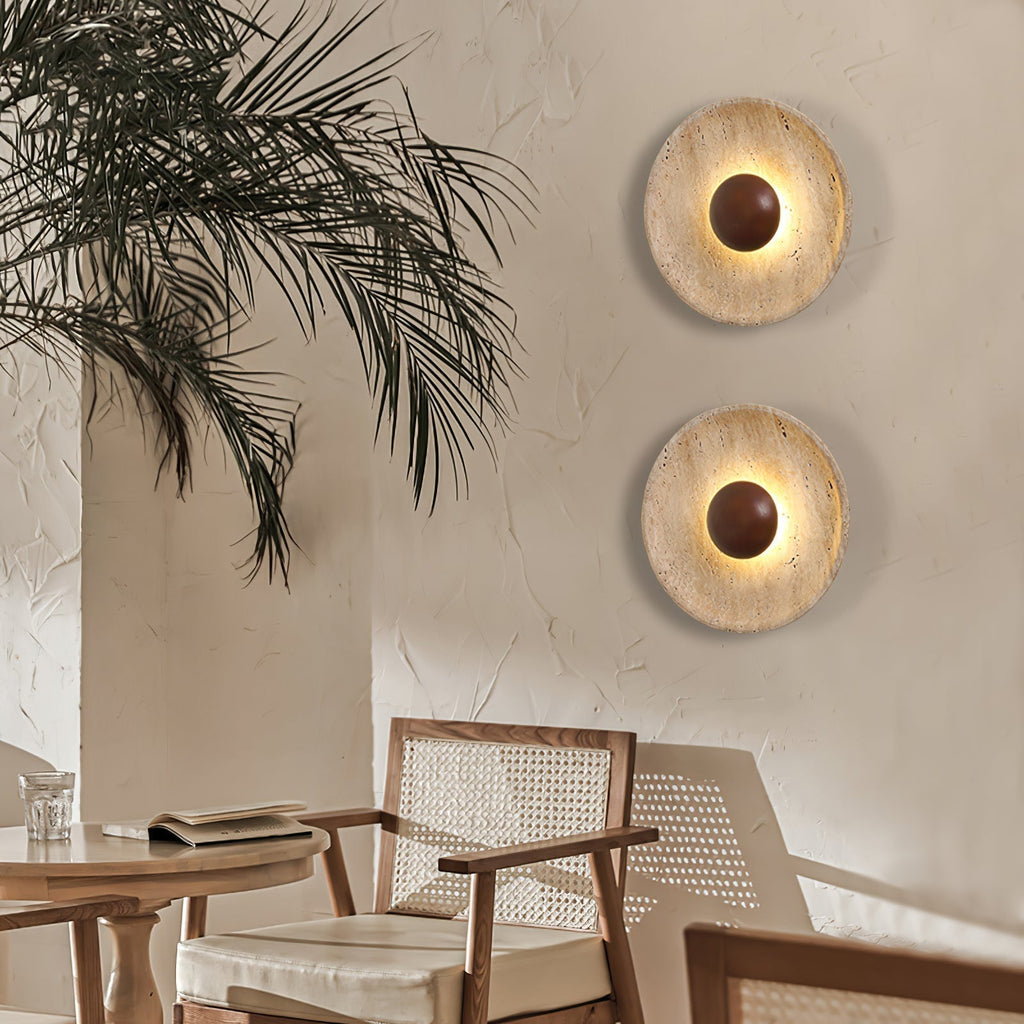 Aveny Applique Murale Sun en Travertin - image 9 | Maison Opale