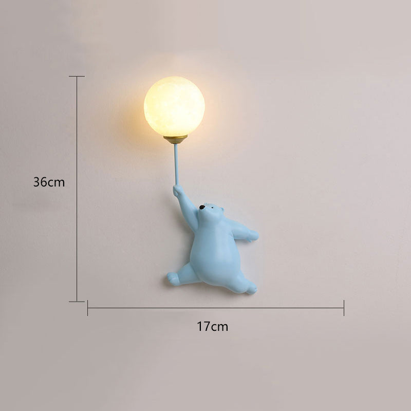 Bear Balloon Applique Murale Ours Ballon Moderne Animale. Blanc/Bleu/Rose. Salon - image 10 | Maison Opale