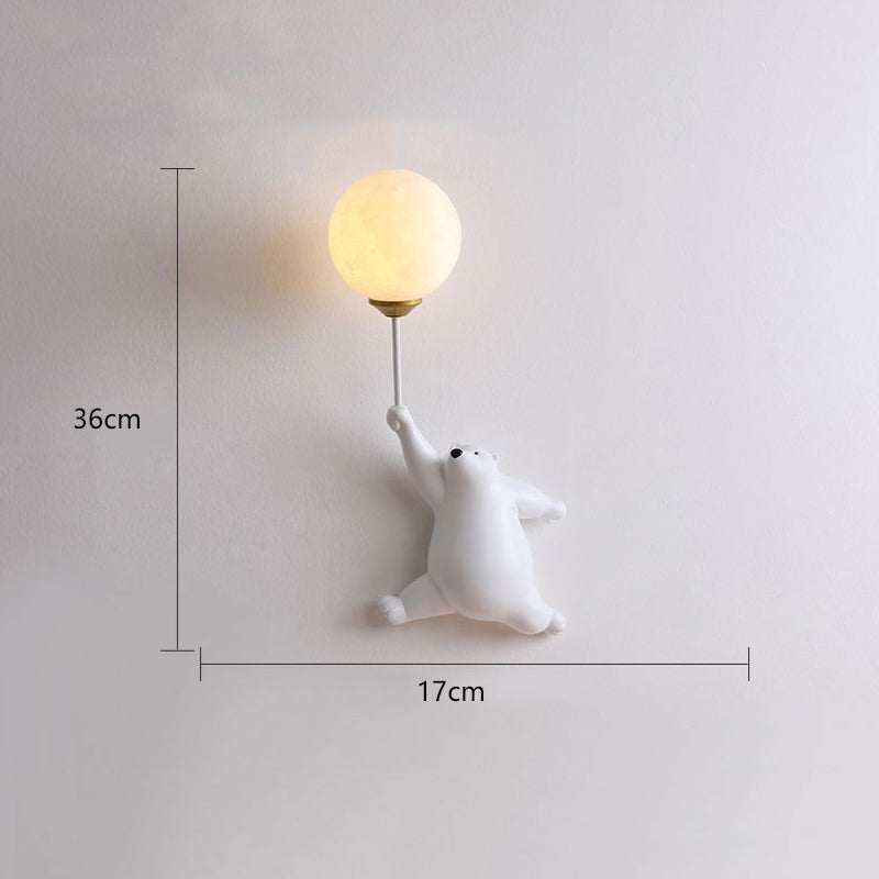 Bear Balloon Applique Murale Ours Ballon Moderne Animale. Blanc/Bleu/Rose. Salon - image 11 | Maison Opale
