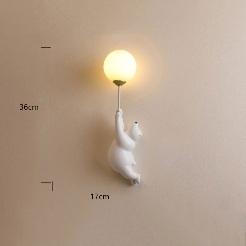 Bear Balloon Applique Murale Ours Ballon Moderne Animale. Blanc/Bleu/Rose. Salon - image 14 | Maison Opale