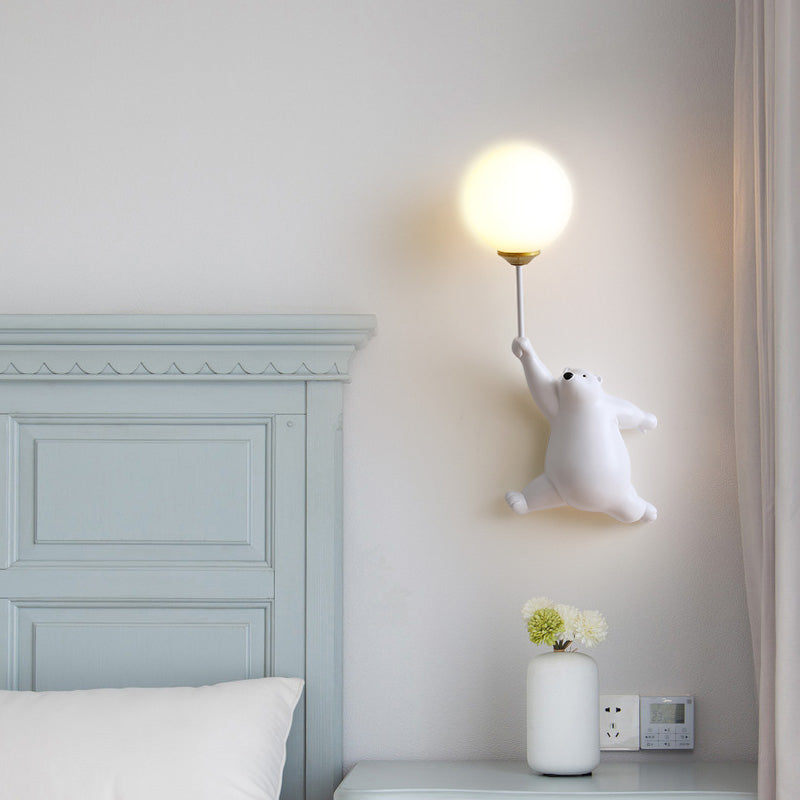 Bear Balloon Applique Murale Ours Ballon Moderne Animale. Blanc/Bleu/Rose. Salon - image 18 | Maison Opale