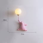 Bear Balloon Applique Murale Ours Ballon Moderne Animale. Blanc/Bleu/Rose. Salon - image 19 | Maison Opale