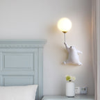Bear Balloon Applique Murale Ours Ballon Moderne Animale. Blanc/Bleu/Rose. Salon - image 20 | Maison Opale