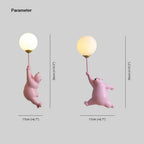 Bear Balloon Applique Murale Ours Ballon Moderne Animale. Blanc/Bleu/Rose. Salon - image 4 | Maison Opale