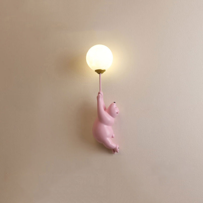 Bear Balloon Applique Murale Ours Ballon Moderne Animale. Blanc/Bleu/Rose. Salon - image 7 | Maison Opale