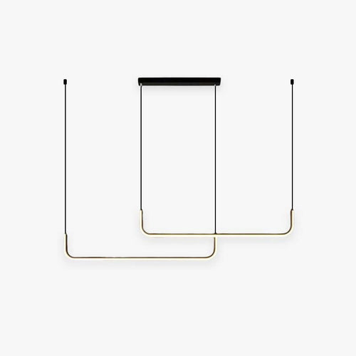 Clen Suspension Linéaire Minimaliste Or/Noir. Salon - image 1 | Maison Opale