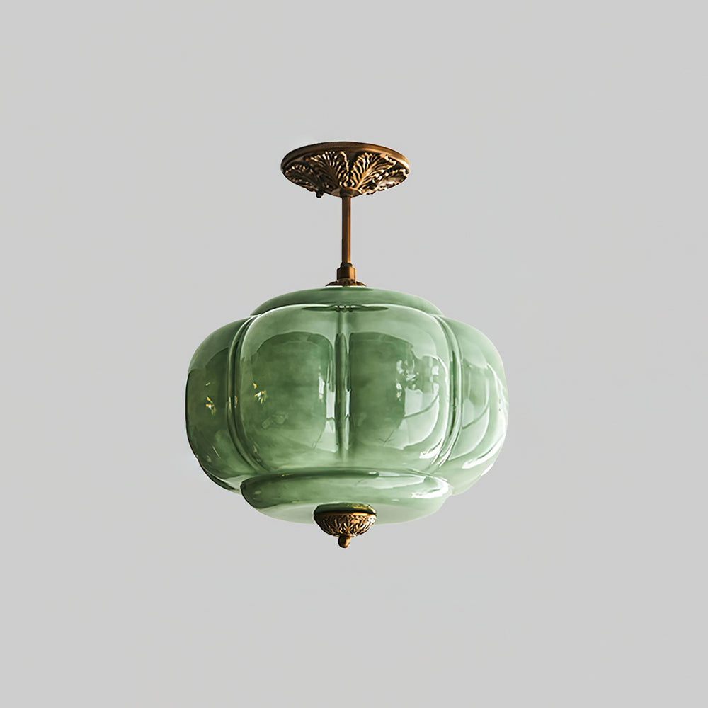 Eldio Lampe Plafond Semi-Encastrée en Verre Vert - image 20 | Maison Opale