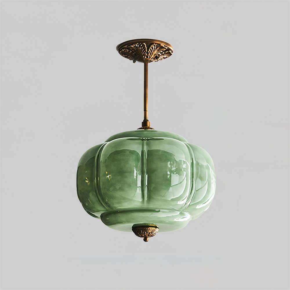 Eldio Lampe Plafond Semi-Encastrée en Verre Vert - image 4 | Maison Opale