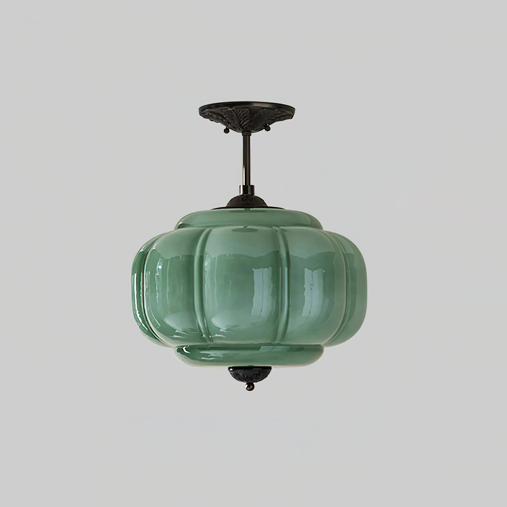 Eldio Lampe Plafond Semi-Encastrée en Verre Vert - image 8 | Maison Opale