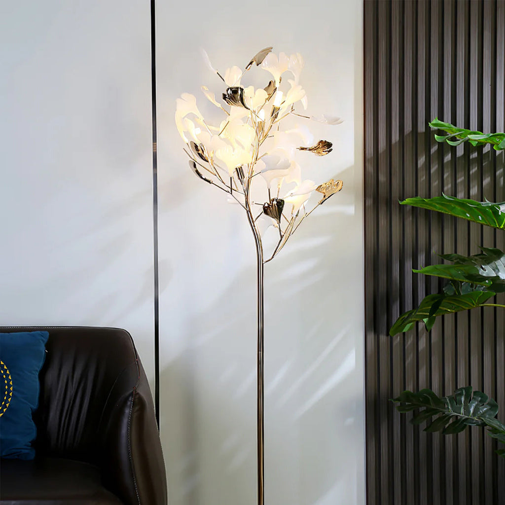 Ella Lampadaire en Céramique avec Feuilles de Ginkgo - image 13 | Maison Opale