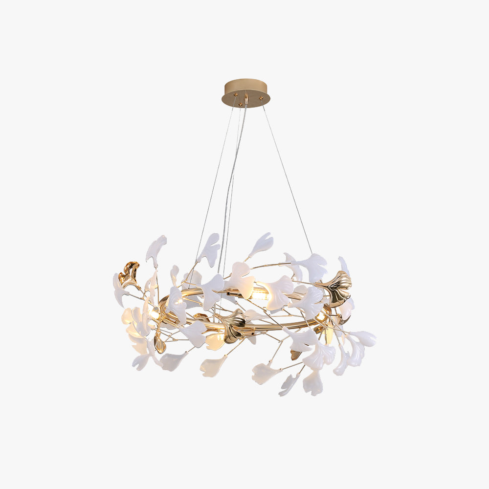 Jarn Suspension Feuille/Multi Moderne Métal/Céramique Doré/Blanc Salon - image 1 | Maison Opale