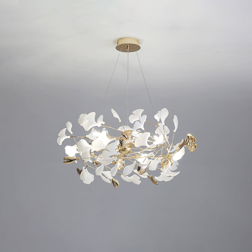 Jarn Suspension Feuille/Multi Moderne Métal/Céramique Doré/Blanc Salon - image 15 | Maison Opale