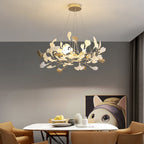 Jarn Suspension Feuille/Multi Moderne Métal/Céramique Doré/Blanc Salon - image 17 | Maison Opale