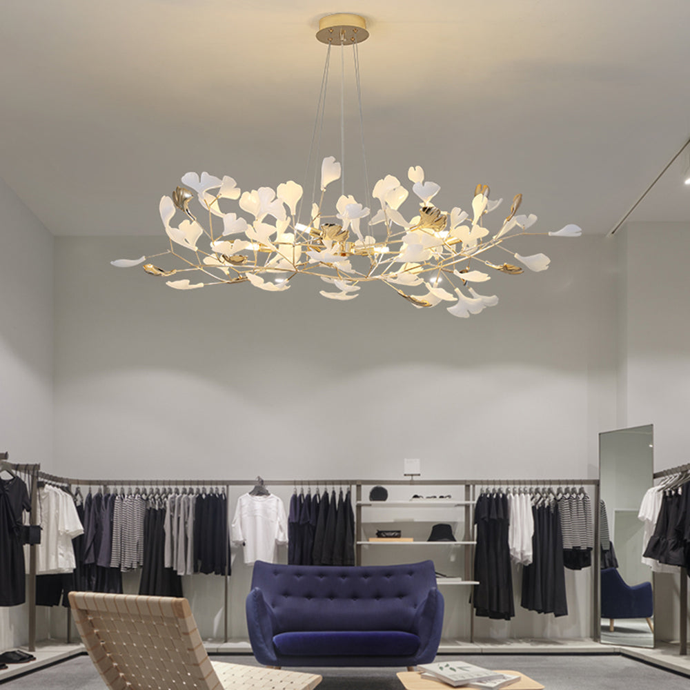 Jarn Suspension Feuille/Multi Moderne Métal/Céramique Doré/Blanc Salon - image 18 | Maison Opale