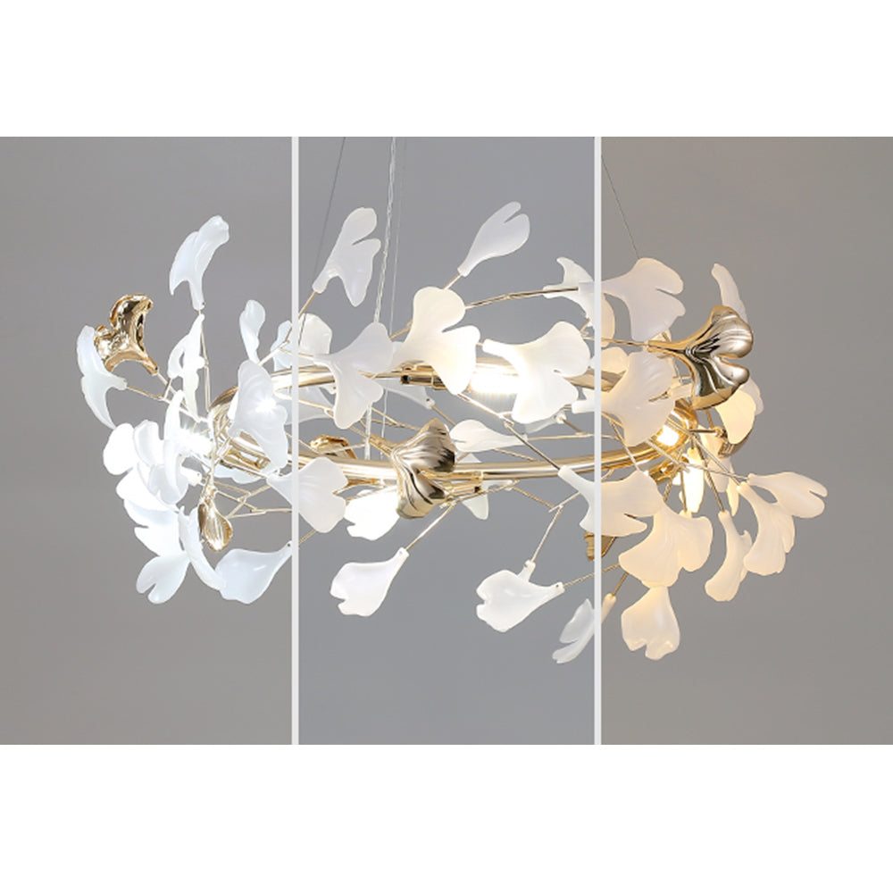 Jarn Suspension Feuille/Multi Moderne Métal/Céramique Doré/Blanc Salon - image 21 | Maison Opale