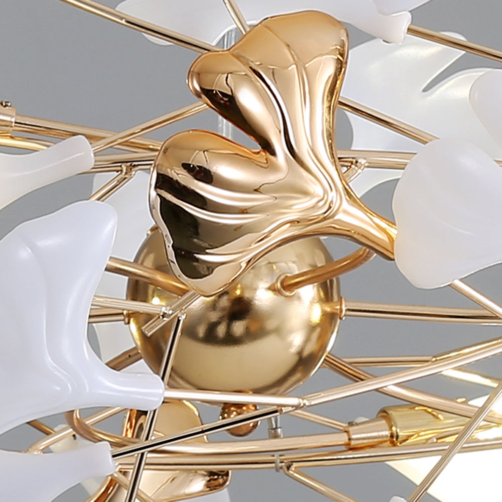 Jarn Suspension Feuille/Multi Moderne Métal/Céramique Doré/Blanc Salon - image 22 | Maison Opale