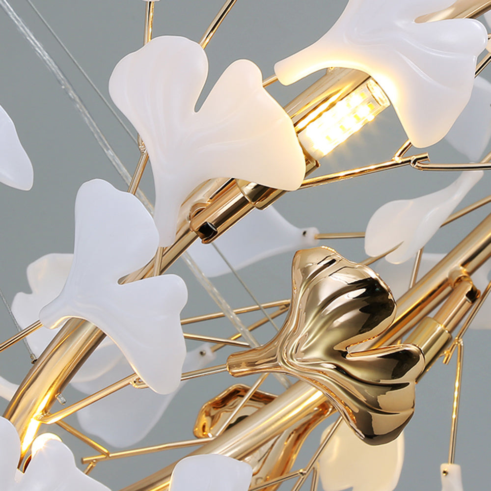 Jarn Suspension Feuille/Multi Moderne Métal/Céramique Doré/Blanc Salon - image 24 | Maison Opale