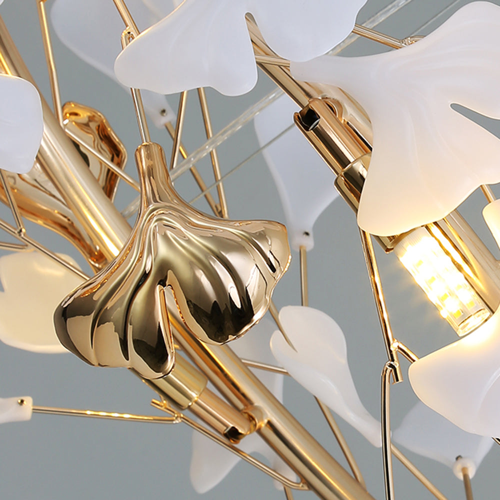 Jarn Suspension Feuille/Multi Moderne Métal/Céramique Doré/Blanc Salon - image 25 | Maison Opale