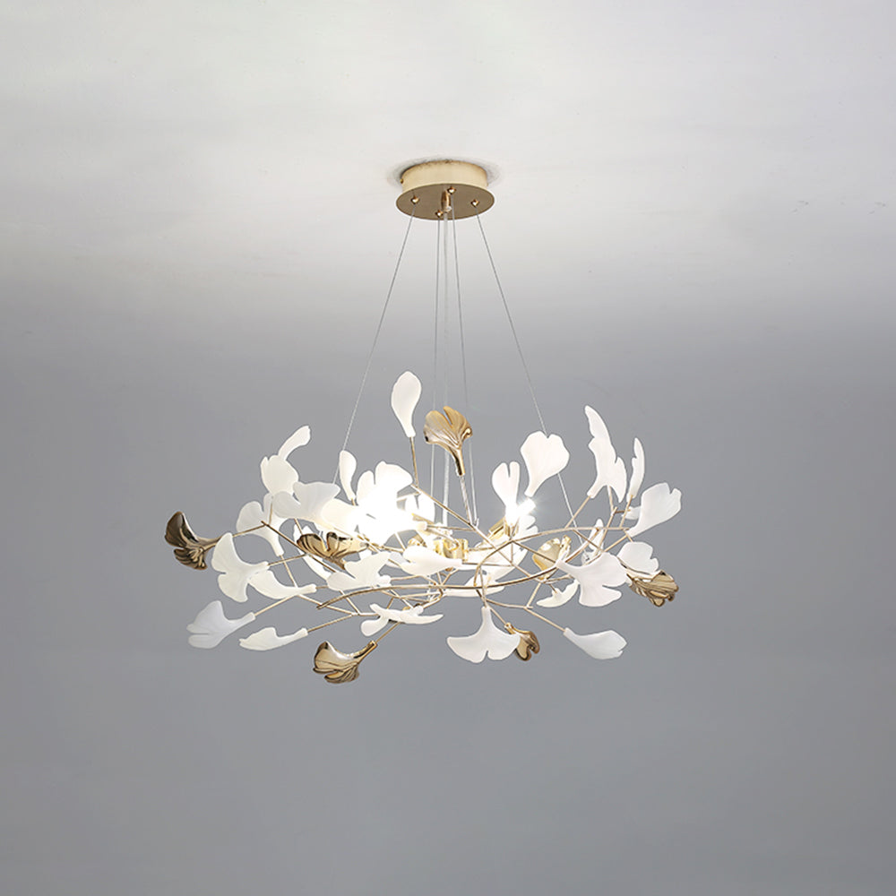 Jarn Suspension Feuille/Multi Moderne Métal/Céramique Doré/Blanc Salon - image 6 | Maison Opale