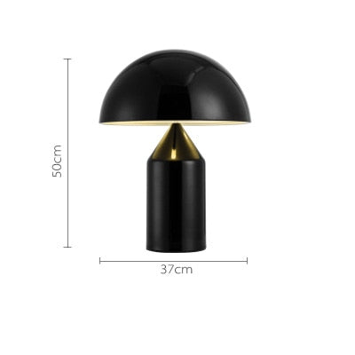 Mira Lampe de Table Champignon Minimaliste, Métal, Noir/Blanc/Or, Chambre - image 11 | Maison Opale