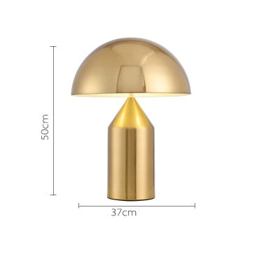 Mira Lampe de Table Champignon Minimaliste, Métal, Noir/Blanc/Or, Chambre - image 13 | Maison Opale