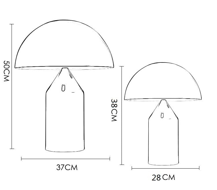 Mira Lampe de Table Champignon Minimaliste, Métal, Noir/Blanc/Or, Chambre - image 4 | Maison Opale