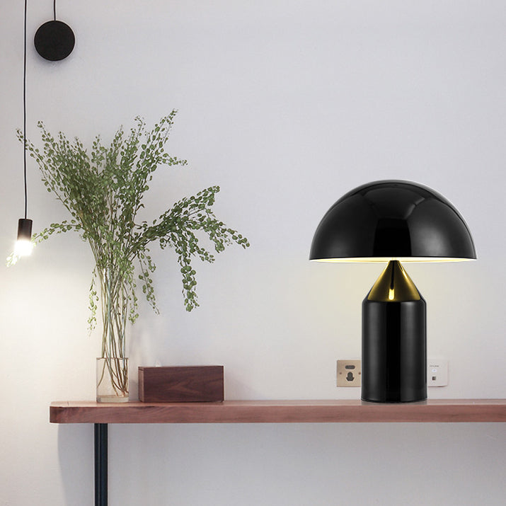 Mira Lampe de Table Champignon Minimaliste, Métal, Noir/Blanc/Or, Chambre - image 5 | Maison Opale