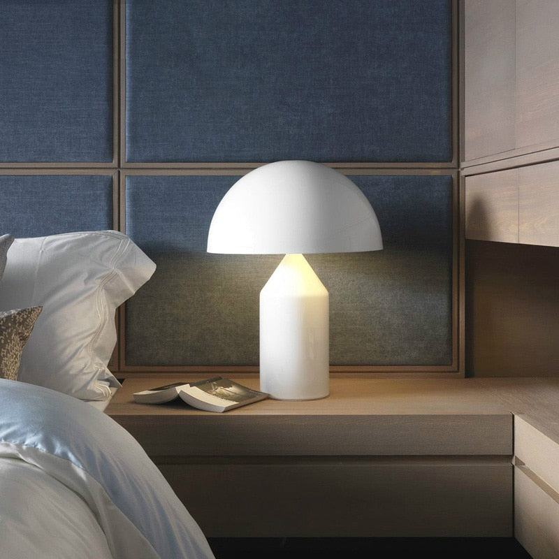 Mira Lampe de Table Champignon Minimaliste, Métal, Noir/Blanc/Or, Chambre - image 7 | Maison Opale