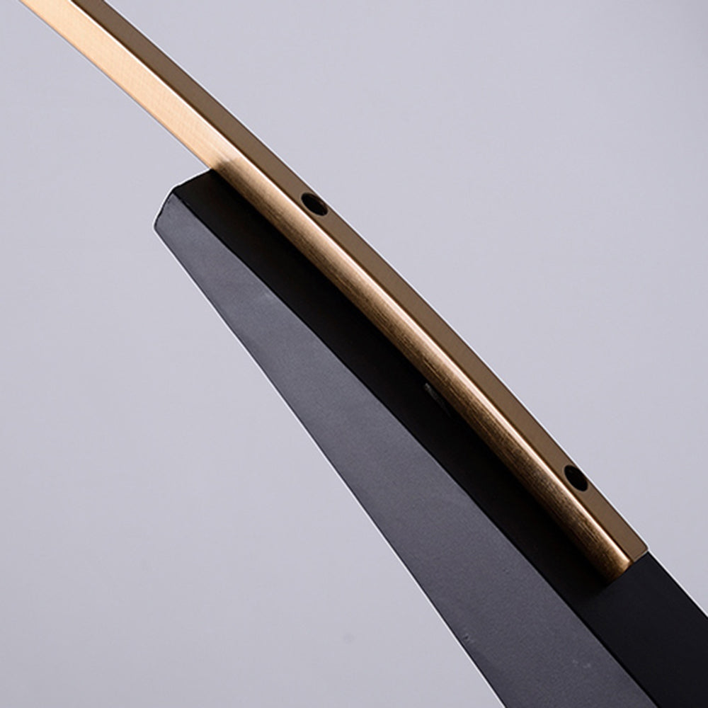 Mira Design Italien Lampadaire Arc Moderne Métal/Tissu Noir/Doré Salon - image 9 | Maison Opale