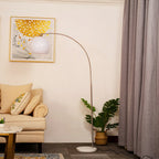 Mira Lampadaire Dôme Moderne Métal/Marbre/Acrylique Blanc/Orange Salon - image 5 | Maison Opale