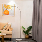 Mira Lampadaire Dôme Moderne Métal/Marbre/Acrylique Blanc/Orange Salon - image 6 | Maison Opale