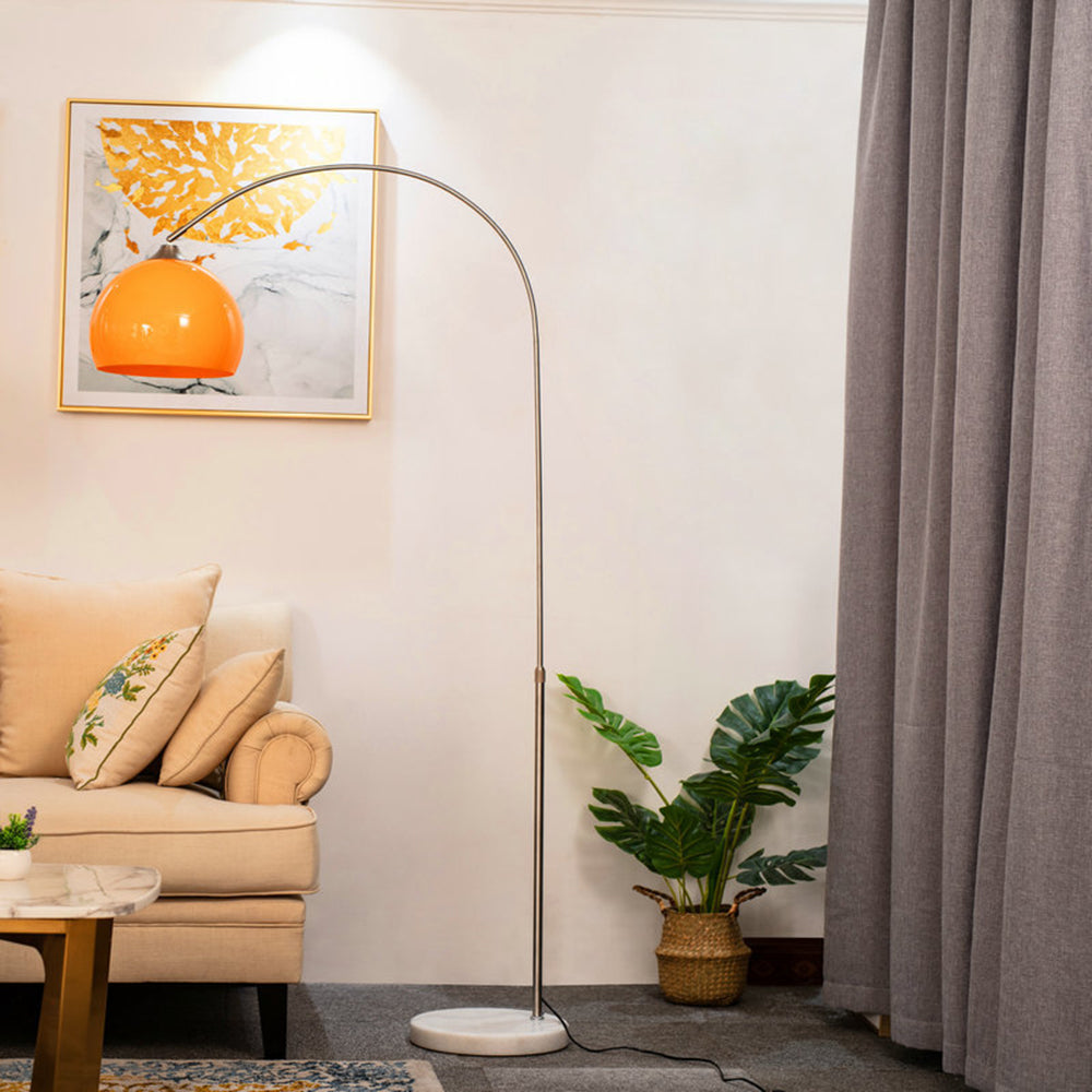 Mira Lampadaire Dôme Moderne Métal/Marbre/Acrylique Blanc/Orange Salon - image 6 | Maison Opale