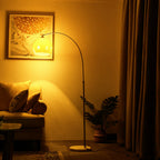 Mira Lampadaire Dôme Moderne Métal/Marbre/Acrylique Blanc/Orange Salon - image 7 | Maison Opale