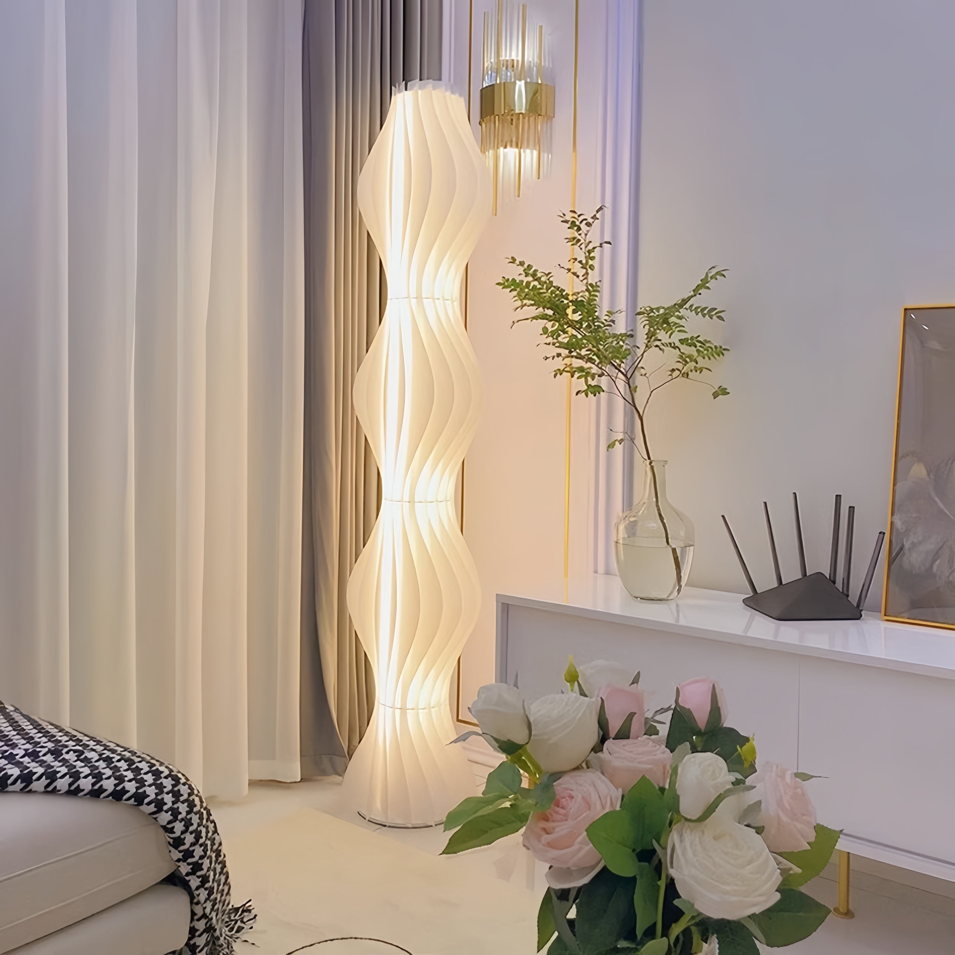 Mira LED Lampadaire Blanc Chambre à coucher Salon  Salle d'étude - image 2 | Maison Opale