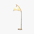 Muto Lampadaire Bambou Simple, Métal/Tissu, Blanc, Salon - image 1 | Maison Opale