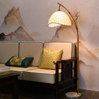 Muto Lampadaire Bambou Simple, Métal/Tissu, Blanc, Salon - image 6 | Maison Opale