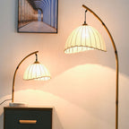 Muto Lampadaire Bambou Simple, Métal/Tissu, Blanc, Salon - image 7 | Maison Opale